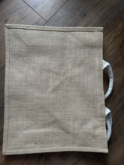 Nowa duża torba pleciona beżowa plażowa na zakupy z Logo