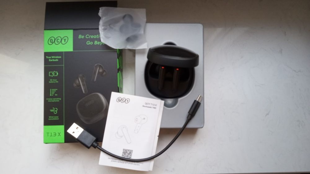 Sprzedam słuchawki bezprzewodowe QCY T13X czarne bluetooth - gwarancja