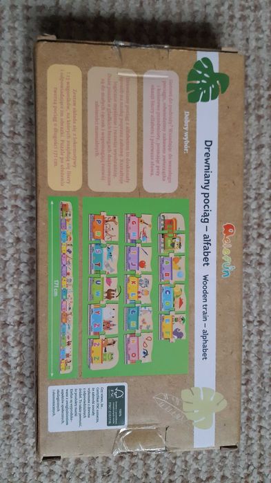 Nowy drewniany pociąg alfabet Elefun puzzle