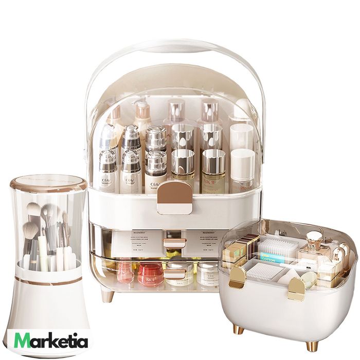 Ekskluzywny ZESTAW organizery kosmetyczne VERKAM szkatułki i kufery