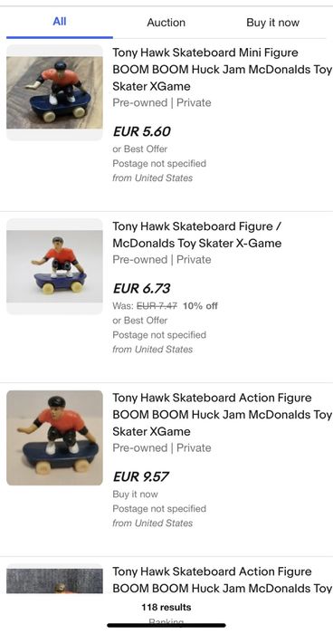 Фигурка Playmobil Скейтборд Tony Hawk Mini Figure McDonalds