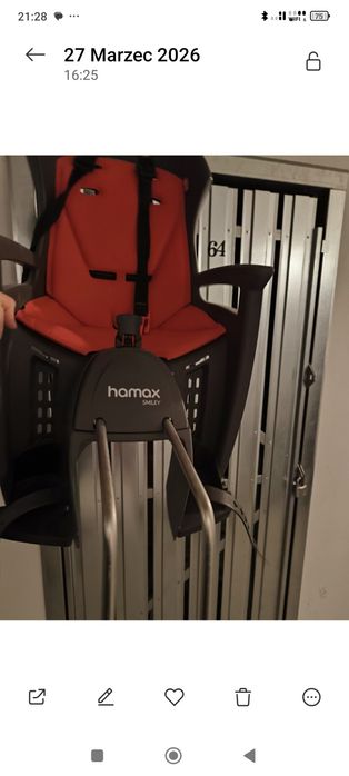 Fotelik rowerowy Hamax Smiley – bardzo dobry stan