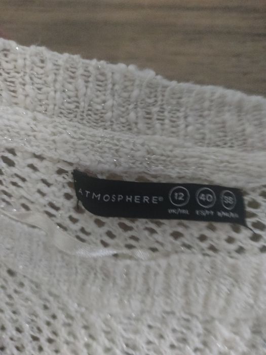 Sweter dziergany na długi rękaw narzutka na strój kąpielowy czy pod bluzke,