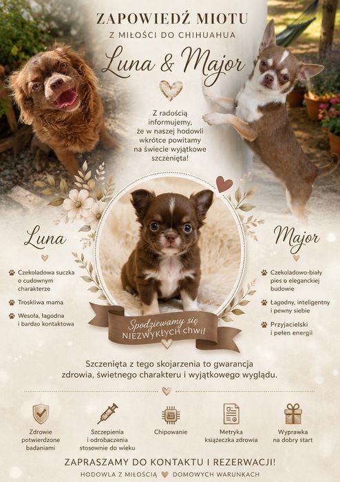 Chihuahua XS maluszki rezerwacja