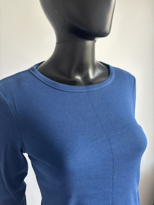 Niebieska bluzka damska s.Oliver gładki longsleeve z długim rękawem basic S