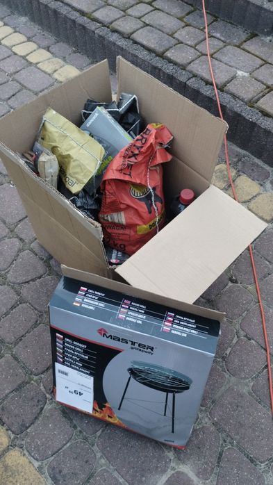 Grill plus brykiet, podpałka