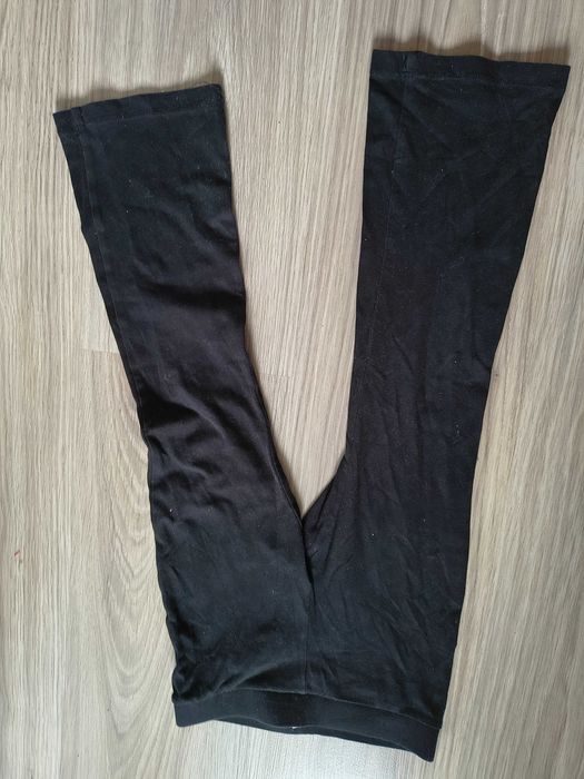 Dzwony spodnie flare H&M czarne 110 bawełna
