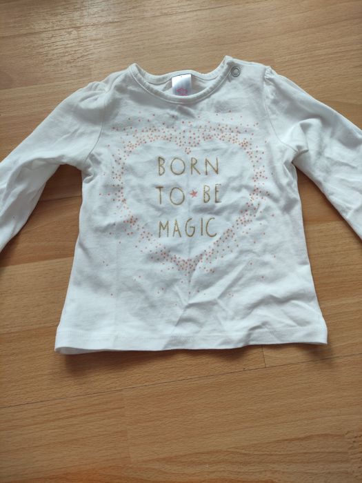 Komplecik biały w gwiazdki r.74