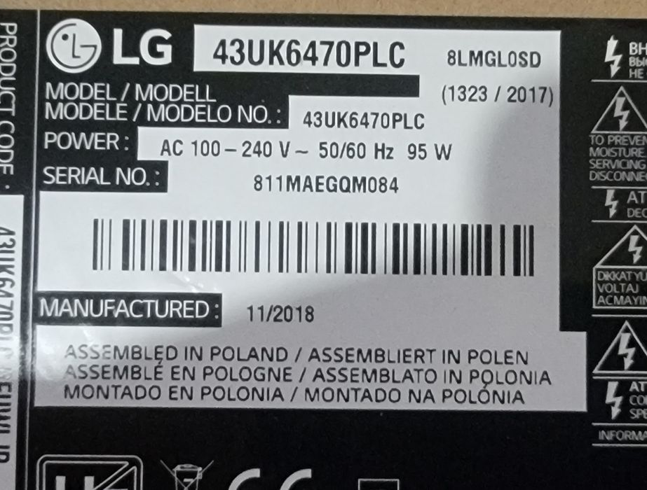 Placa principal Mainboard TV LG EAX67872805 (1.1)