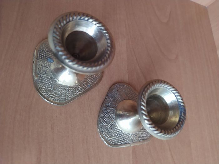 Komplet 2 świeczniki mosiężne z Indii