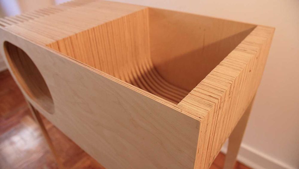 Mesa de entrada em contraplacado de bétula – design único, Lisboa