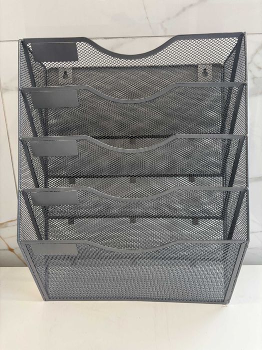 Organizer / półka na dokumenty – metalowa, szara