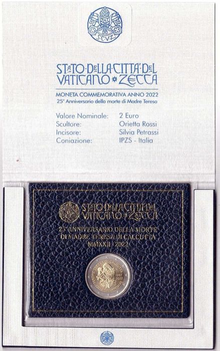 VATICANO 2022 - 2 EUROS - 25º Aniv. Morte Madre Teresa de Calcuta