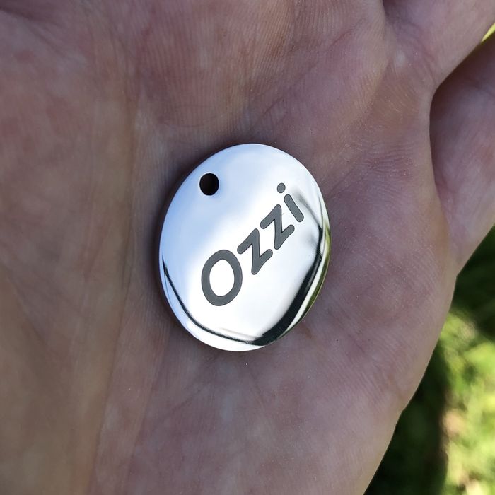 Індивідуальний адресник жетон для тварин з глибоким гравіюванням.