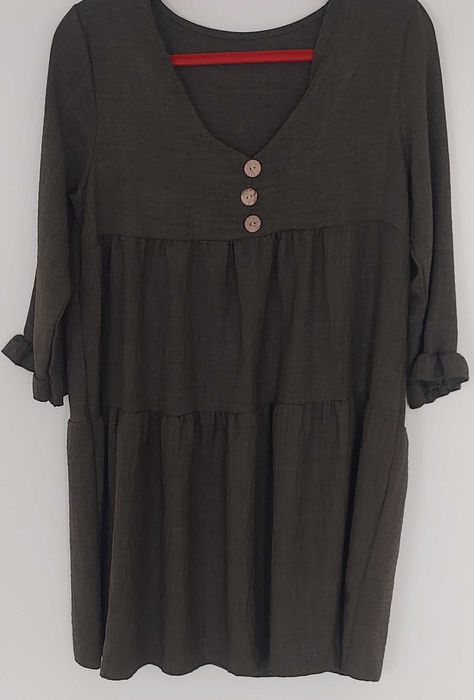 Vestido verde de linho