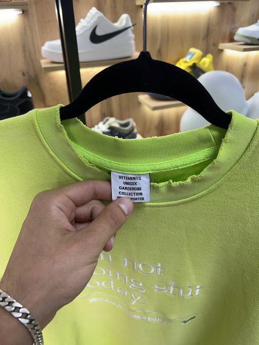 Світшот Vetements “Not Doing Shit Today” Green