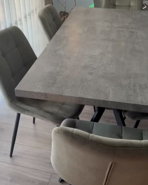 Stół do jadalni efekt betonu 160x90 szary