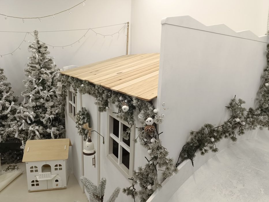 Cenário de natal com escorrega