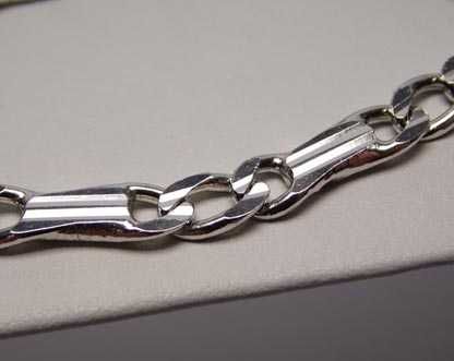 Srebrna bransoletka ciekawy wzór ryflowane sztabki  18.5 cm.