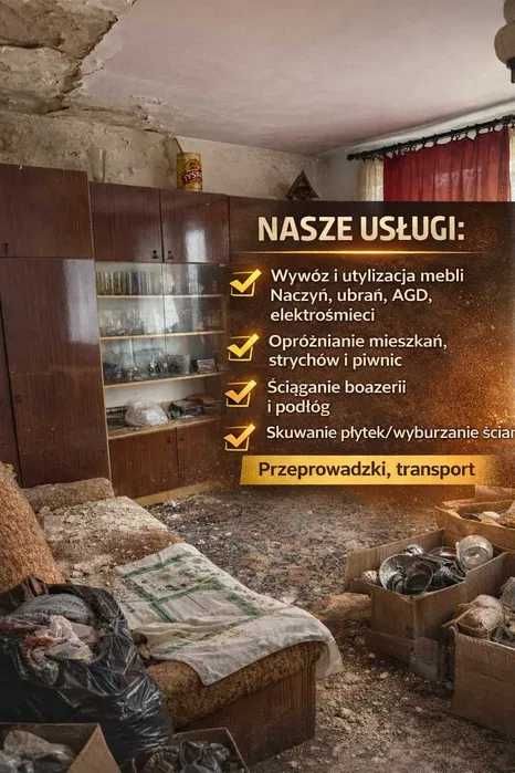 Opróżnianie piwnic i mieszkań, utylizacja rzeczy