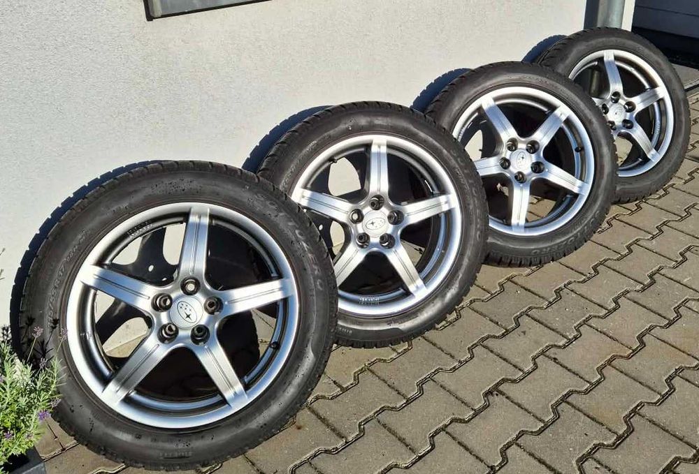 Koła Alufelgi 17" Subaru 5x100, KBA 46149, Opony GRATIS