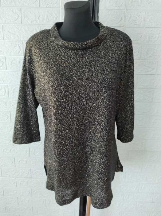 Sweter złota nitka rozmiar xl jesień cena 18 zł