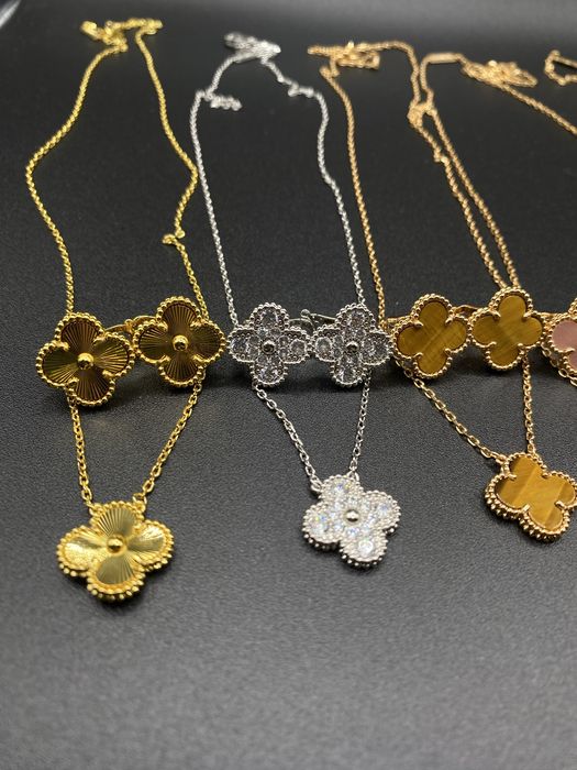 Комплект серьги и подвеска van cleef , vca , клевер, ван клиф, конюшина