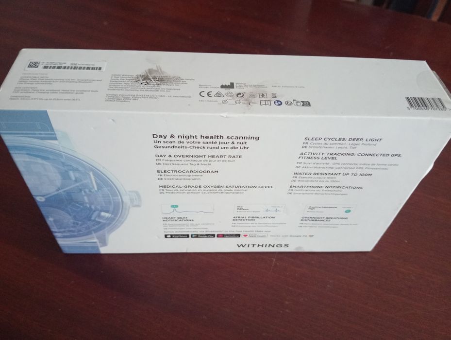 Caixa e acessórios relógio ScanWatch  Horizon Withings