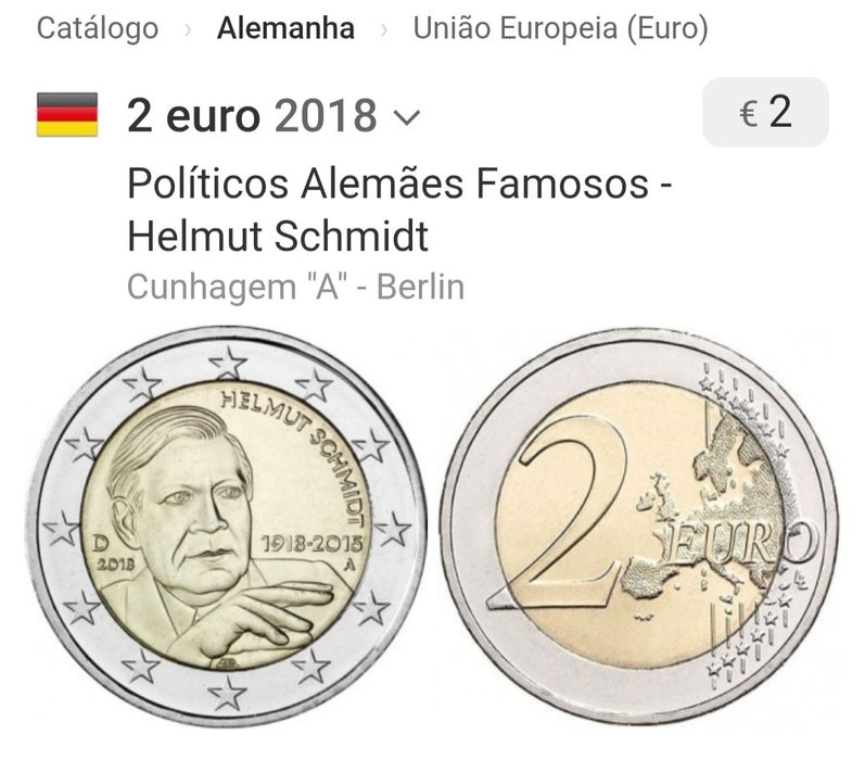 Moeda 2€, Alemanha 2018