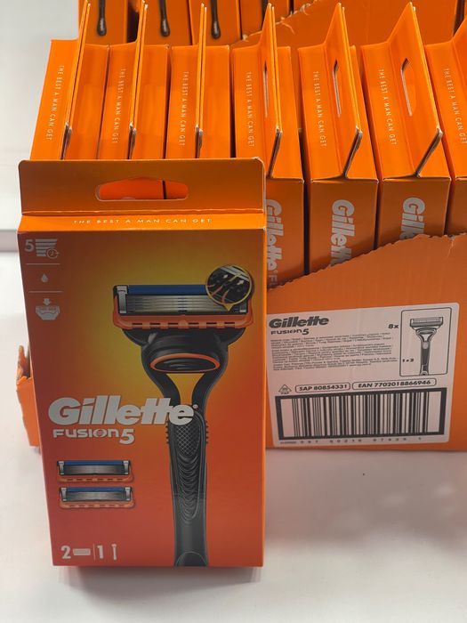 GILLETTE Fusion 5 Maszynka do golenia, dla mężczyzn, 1 rączka + 2 wkłady, 5 ostrzowa