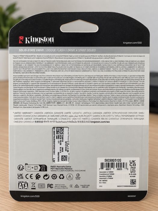 Disco SSD Kingston 512GB KC600 (preço unitário)