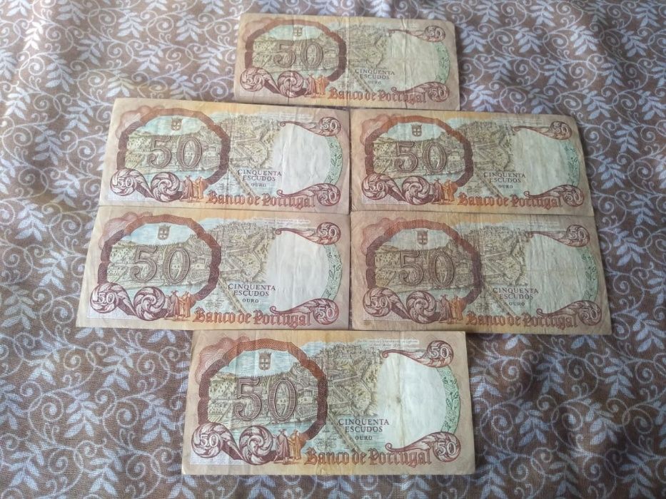 Lote 6 Notas 50 Escudos 1964/ 35 euros