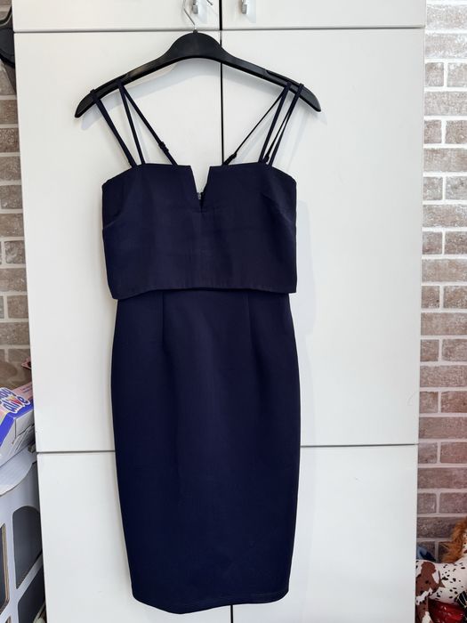 Синя сукня футляр для свята чи вечірки xs-s