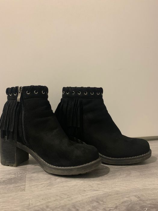 Botas camurça com franjas 37
