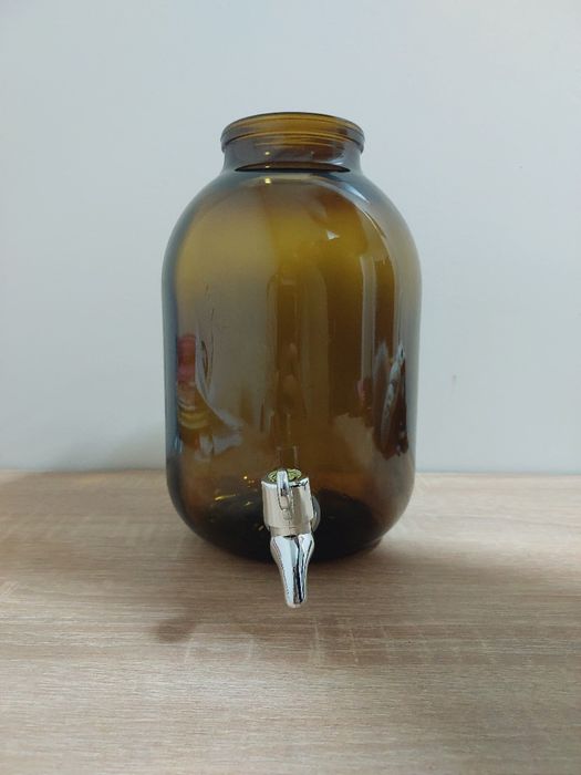 Скляна банка з краником / диспенсер для напоїв