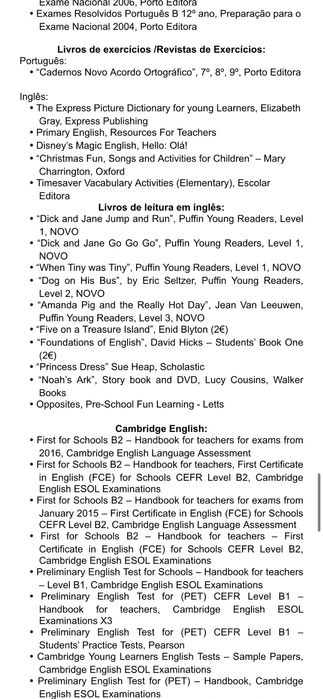 Vendo livros e manuais escolares !