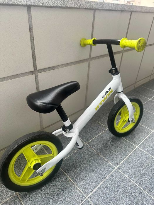 Bicicleta de aprendizagem criança 10 polegadas b'twin runride 100 branco usada
