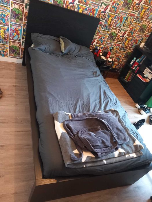 Cama MALM Preto 90x200cm