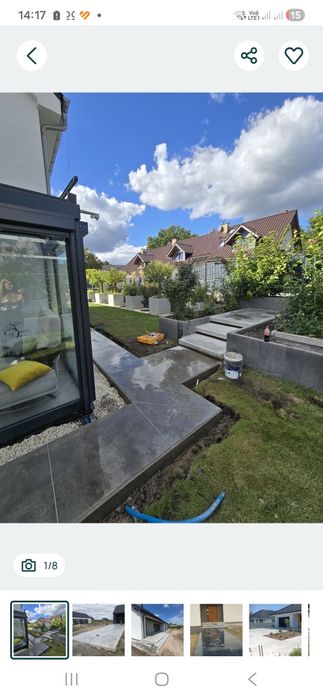 Beton architektoniczny zacierany na gładko alternatywa kostki brukowej betonowe podjazdy tarasy