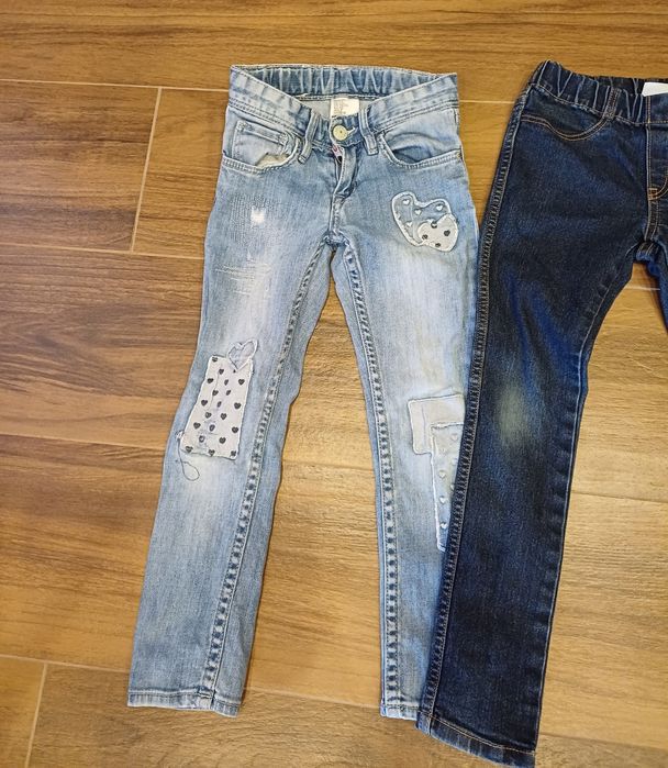 2 pary jeansów H&M dla dziewczynki 110