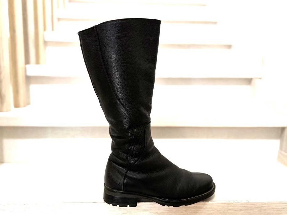 Сапоги зимние, на широкую голень, высокие, кожаные, Monarch,  р. 37
