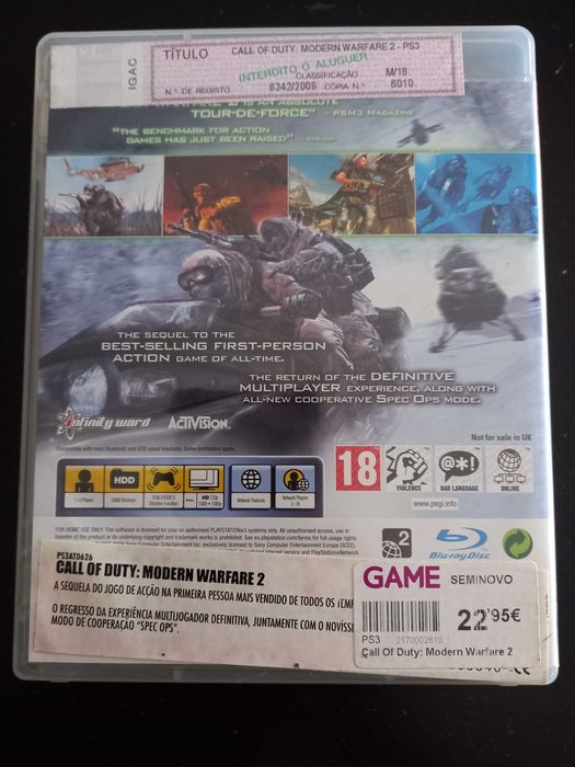 Jogo call duty modern warfare 2 ps3