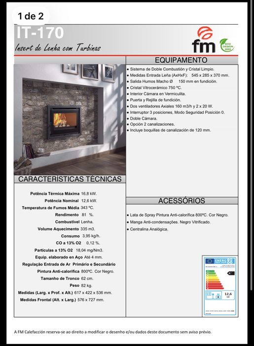 Recuperador de calor - FM. IT-170 K