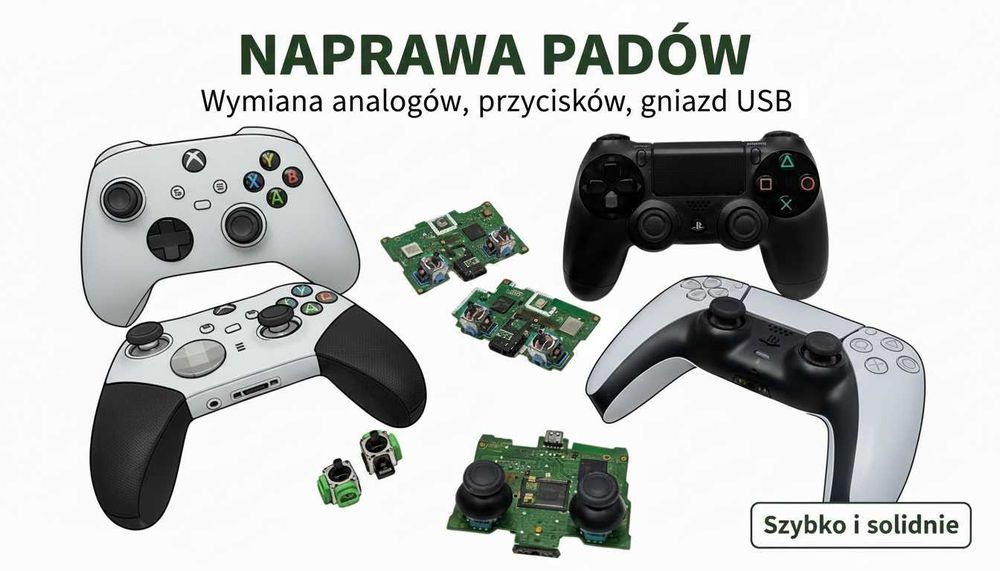 Naprawa Padów Konsol Xbox PlayStation i Nintendo – wymiana analogów