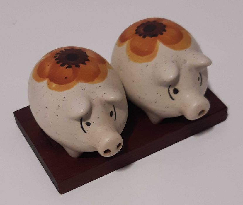 Antigo e curioso Saleiro e Pimenteiro