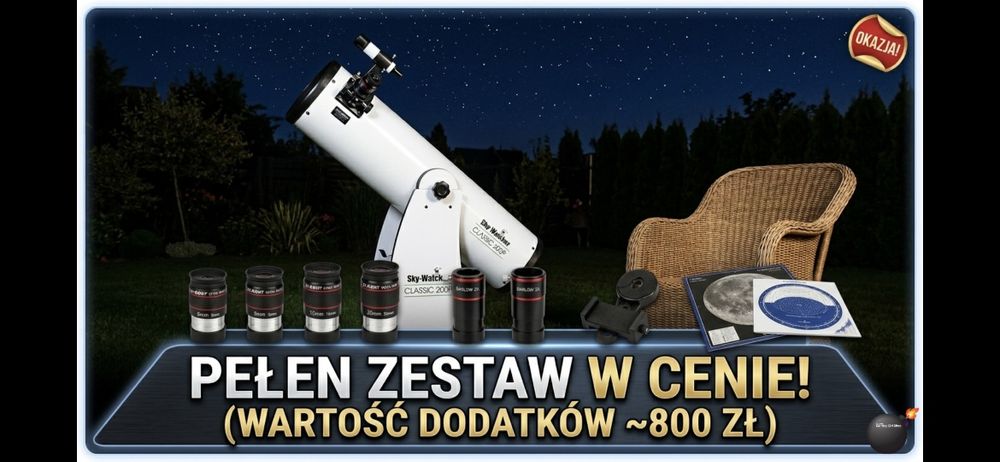 Teleskop Sky-Watcher Dobson 8" (Synta 8) + MEGA ZESTAW okularów