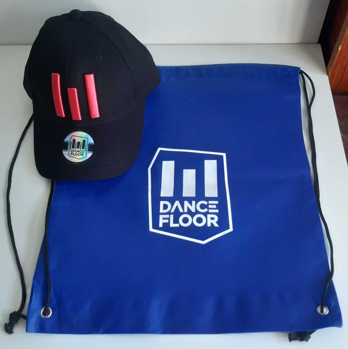 Boné Chapéu Cap Preto Rosa + Saco Mochila Novos Dance Floor