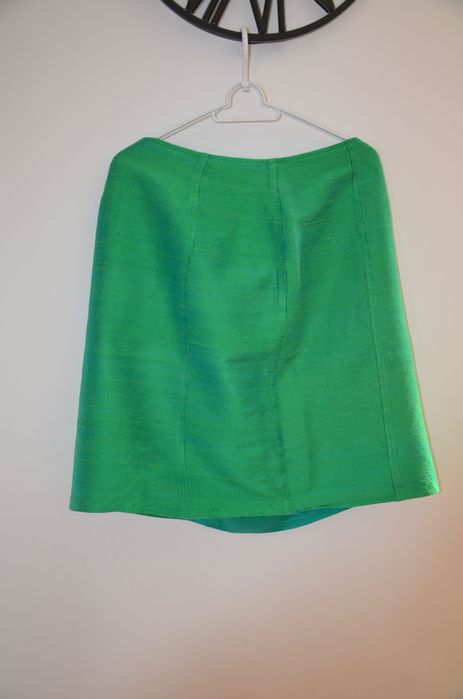 spódnica 100% silk jedwab mieniąca  zielona 42/44