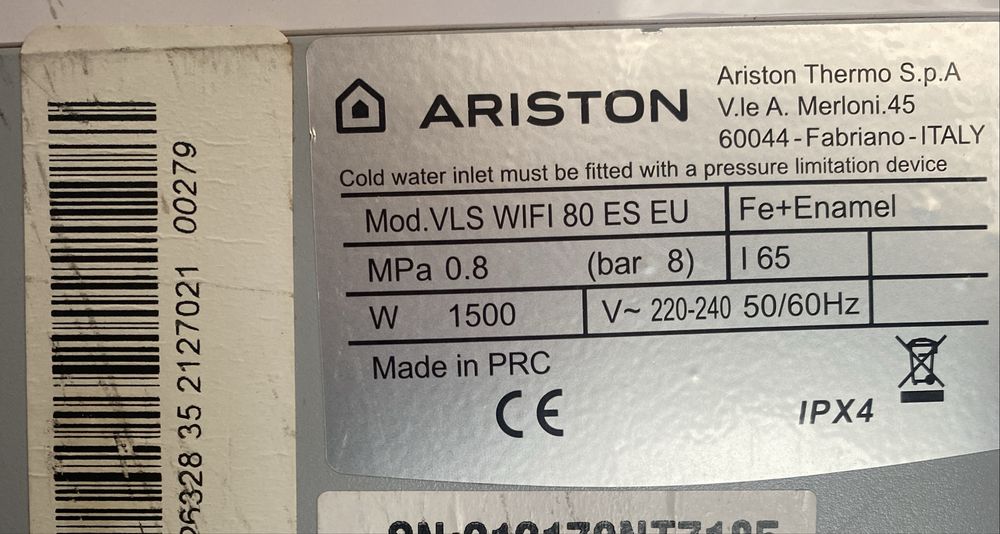 Peças Termocumulador Ariston VLS Wifi 80LT