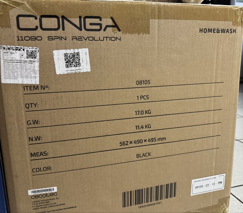 Пилосос Cecotec Conga 11090 Spin Revolution Home&Wash Czarny